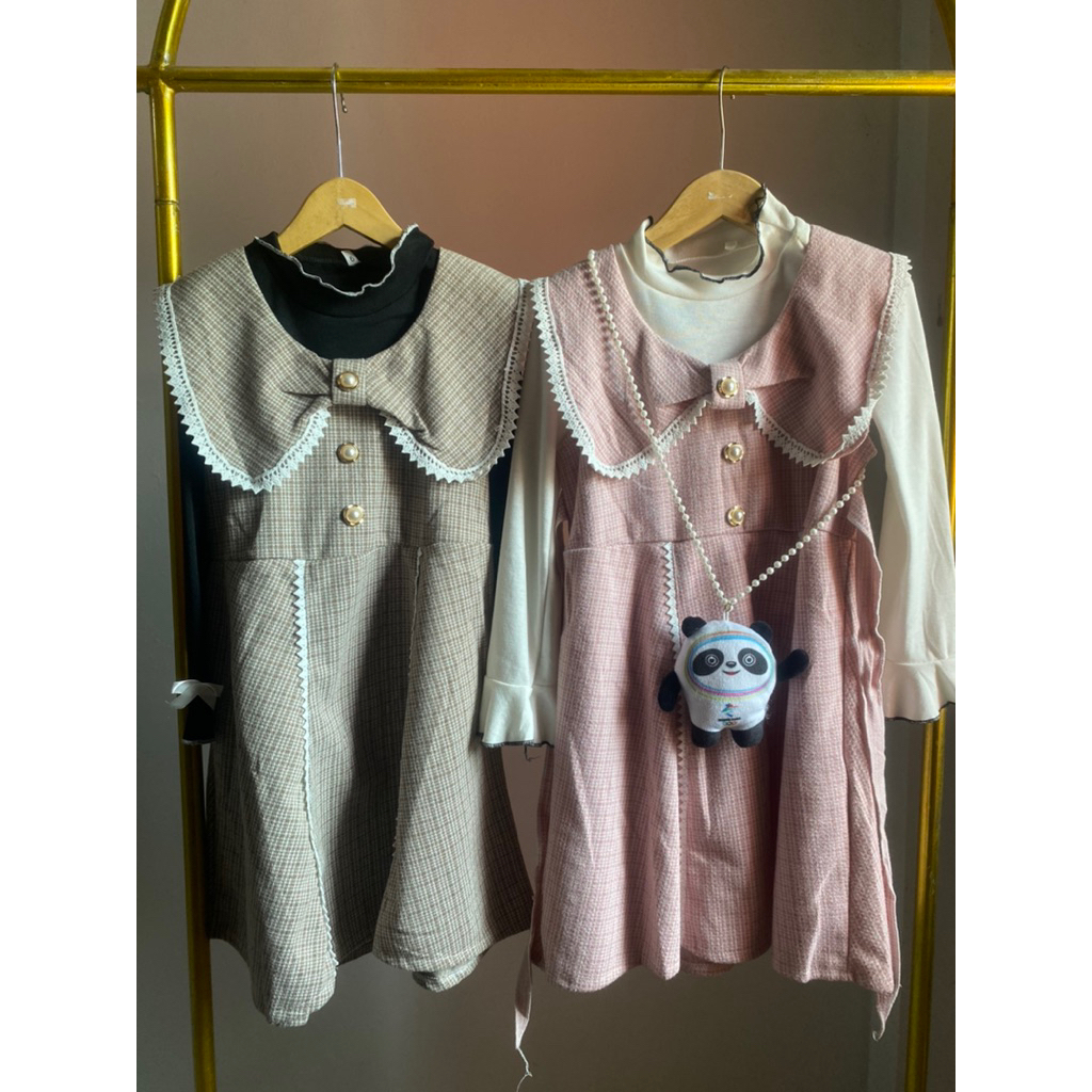 BABYLON DRESS 2in1 ROMPI IMPORT ANAK PEREMPUAN