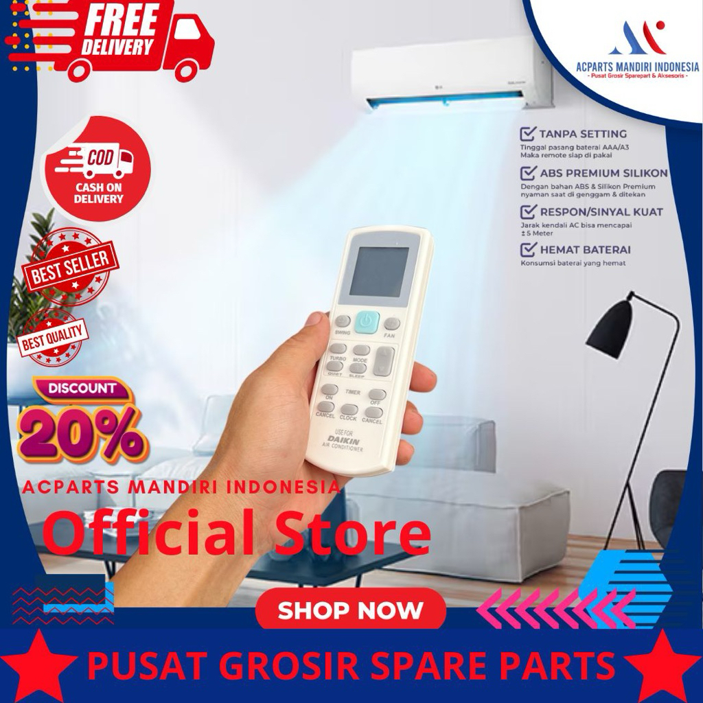 REMOT KONTROL AC DAIKIN INVERTER MALAYSIA