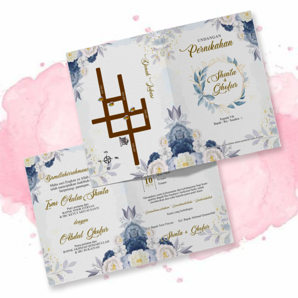 ISI 100 UNDANGAN PERNIKAHAN LIPAT 2 ADA FOTO