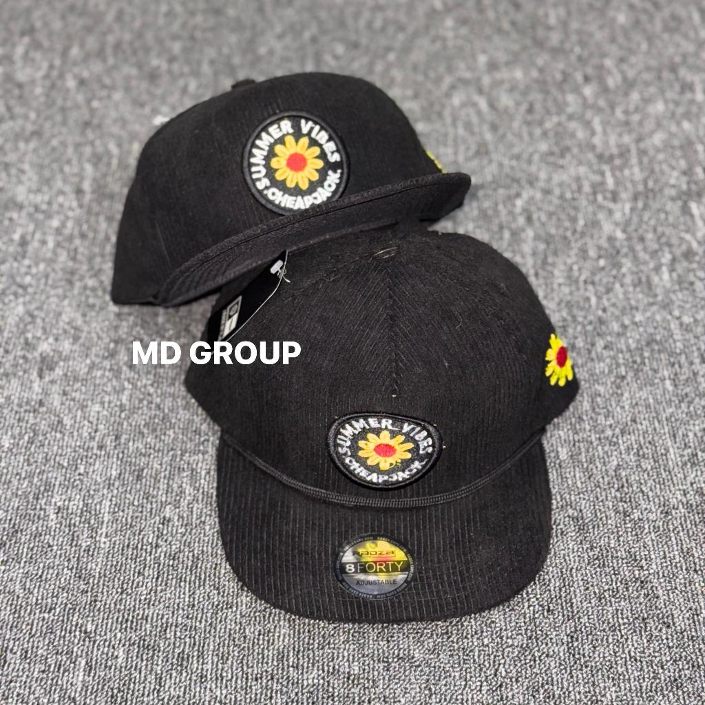 Topi Snapback Corduroy Ropehat Vintage Unisex Logo Summer Vibes Distro Premium
