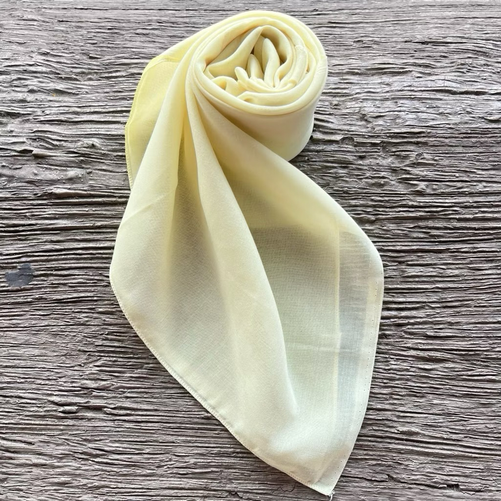 Hijab Segi Empat Paris Jadul Kuning Soft Pastel || Segiempat kuning pastel || Hijab Kuning soft || P