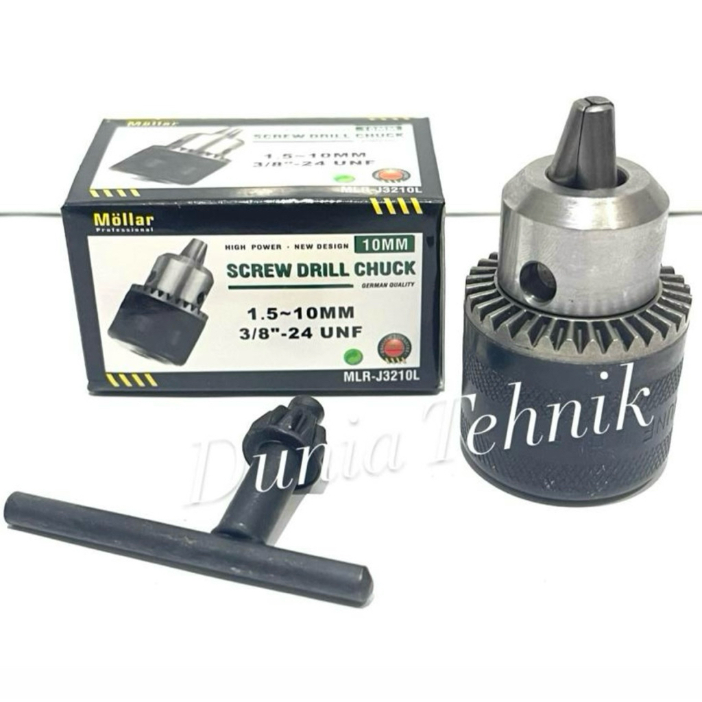 MOLLAR Kepala Bor 10 mm Chuck Bor Kepala Bor Listrik Mata Bor Kunci Bor Listrik Mesin Bor Listrik