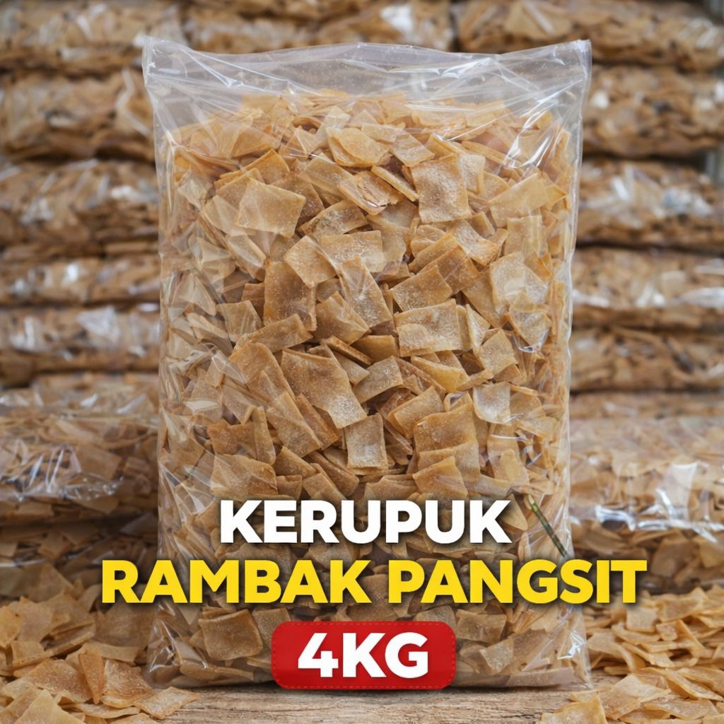 Kerupuk Rambak Pangsit Mentah Grosir 4kg | Kerupuk Pangsit Renyah | Bahan Gorengan Usaha