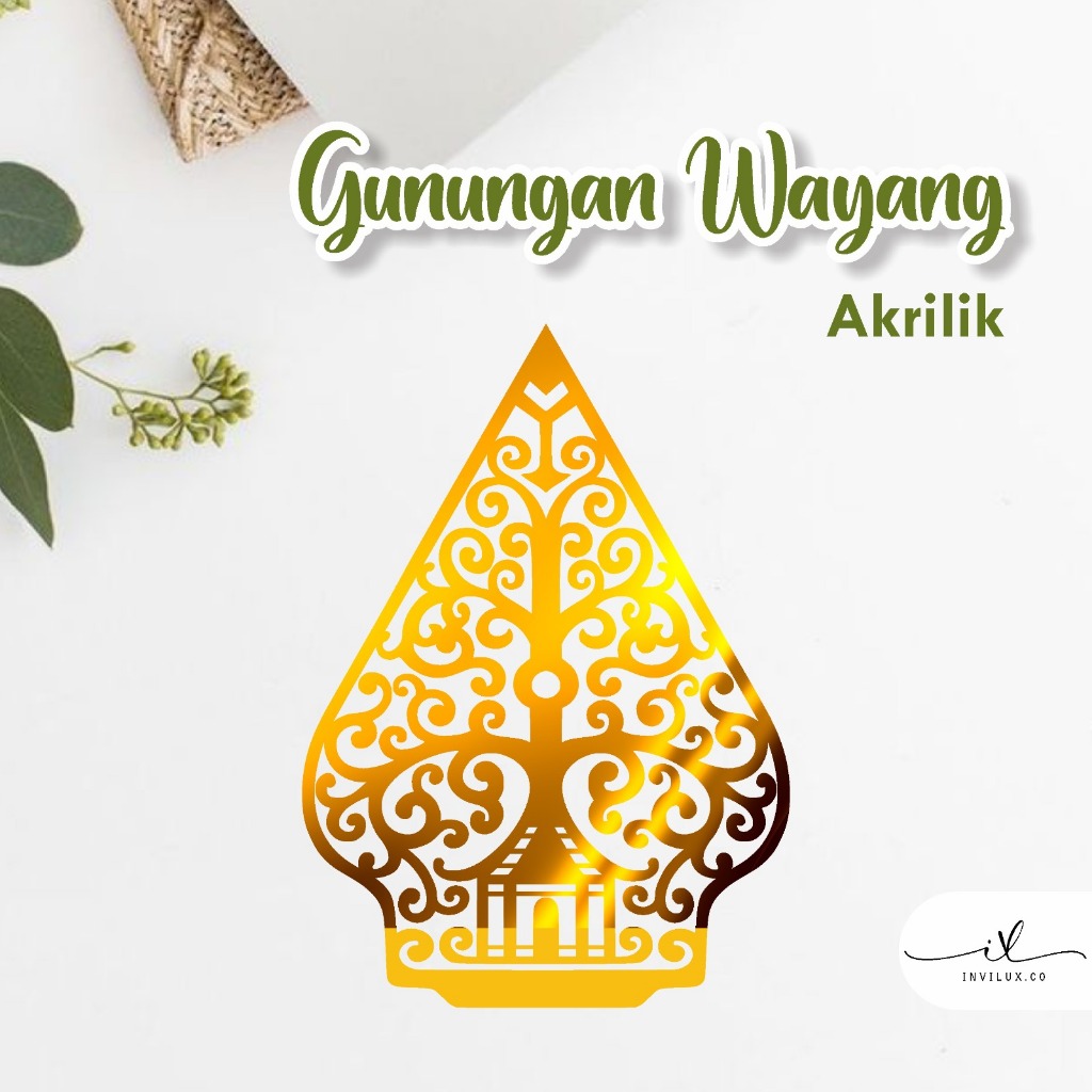 Dekorasi Mahar Gunungan Wayang Akrilik Estetik Tema Jawa Klasik Untuk Pernikahan & Acara Adat