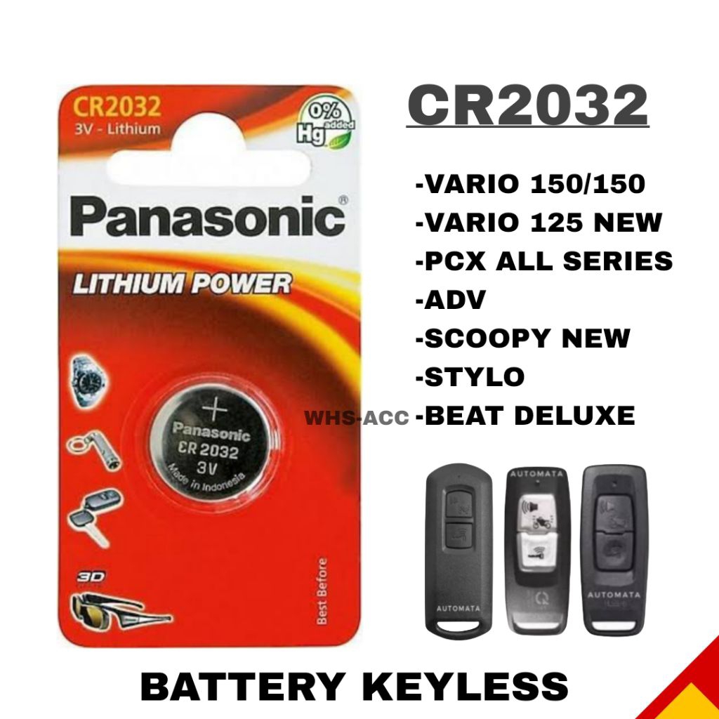 BATERAI CR2032 UNTUK REMOT KEYLESS VARIO 150/160 VARIO NEW 125 PCX ADV SCOOPY NEW PRESTIGE STYLO BEA