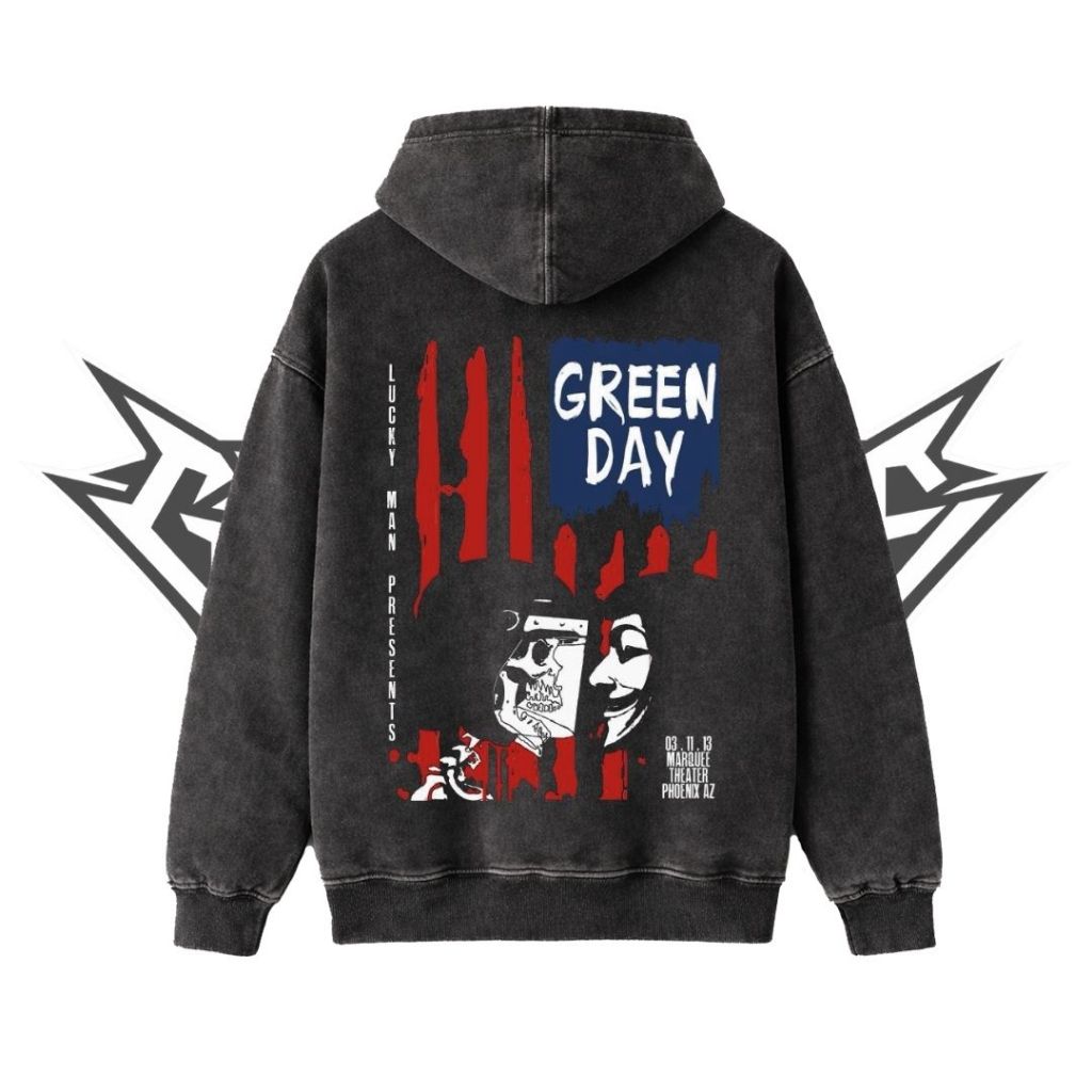 Glatosphere "Greenday" Stone Wash Hoodie | Washing | Jaket | Hoodie Band