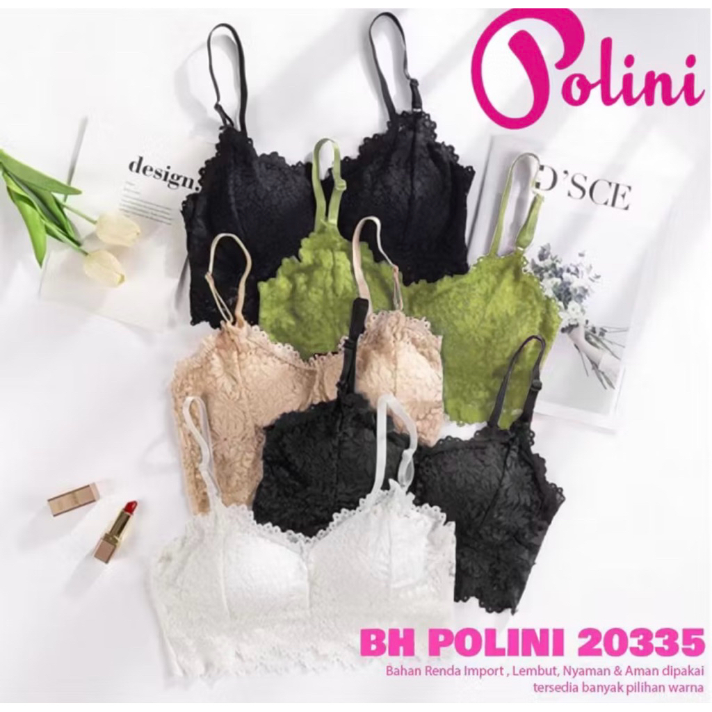 BH Polini 20335 Bra Sport Renda Elegan Lembut & Nyaman Dipakai