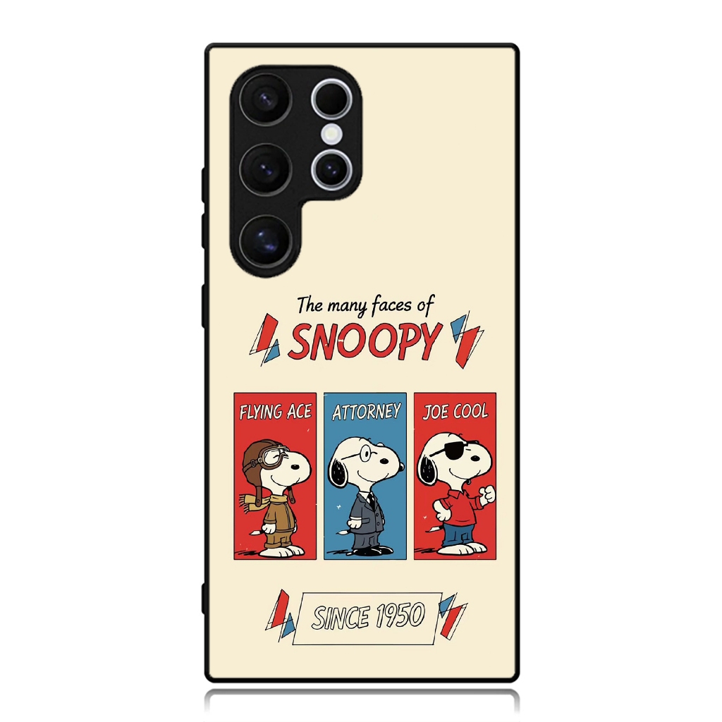 Phone Case Samsung Galaxy S25 S24 S23 S22 S21 S20 S10 Ultra Plus Fe Custom the many Face of SNOOPY