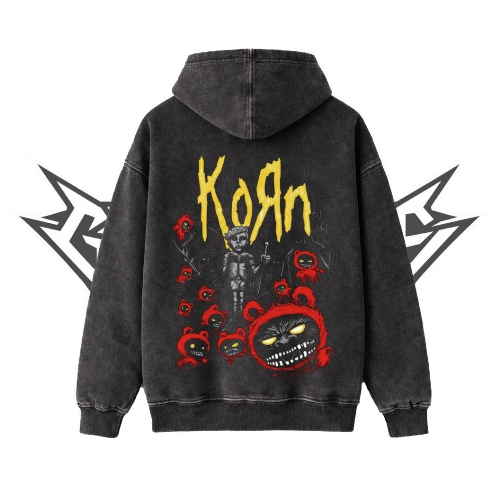 Glatosphere "Korn" Stone Wash Hoodie | Washing | Jaket | Hoodie Band