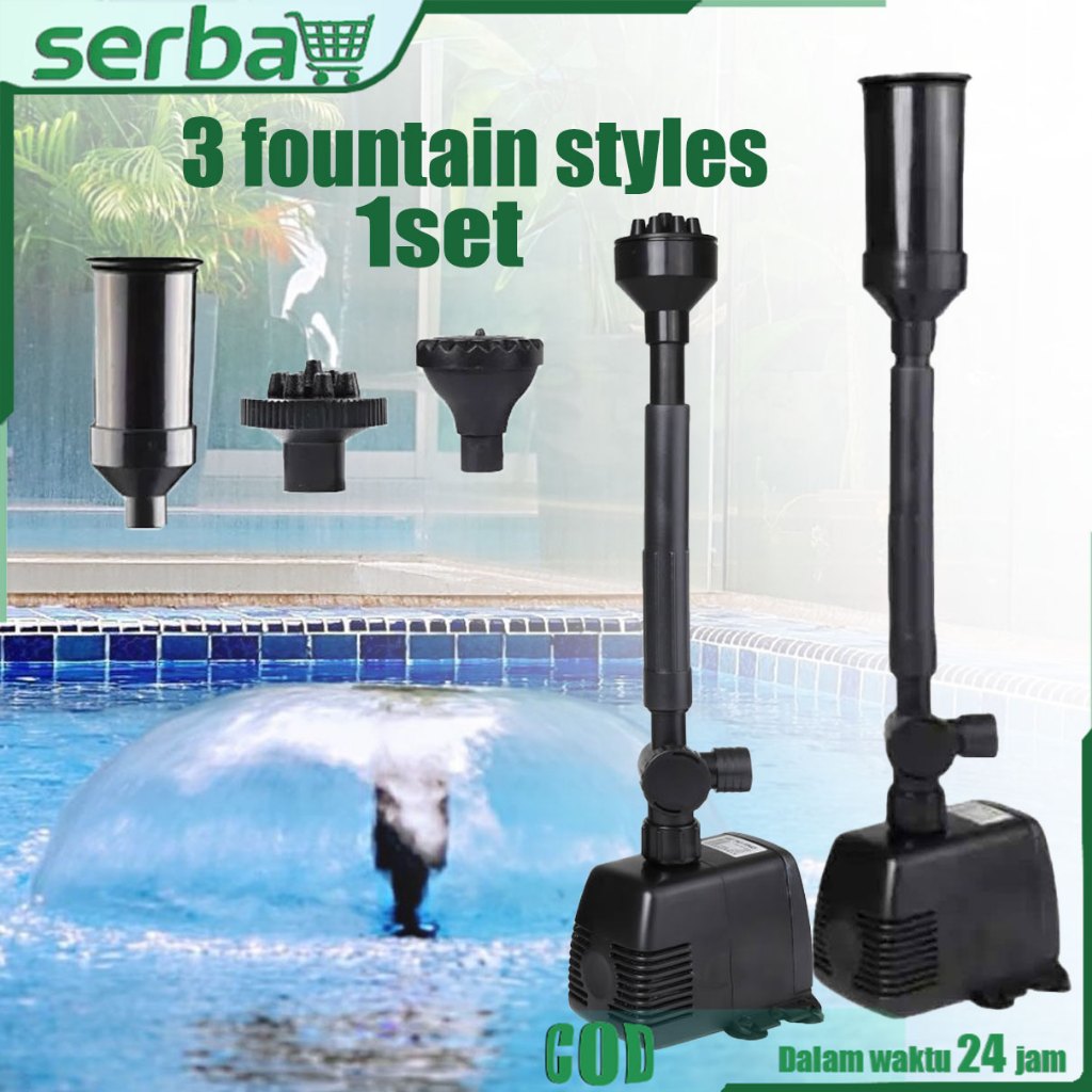 Pompa Air Mancur Kolam Koi Air Terjun Kolam Ikan Koi Mesin Pompa Air Mancur Kabel 7 Meter