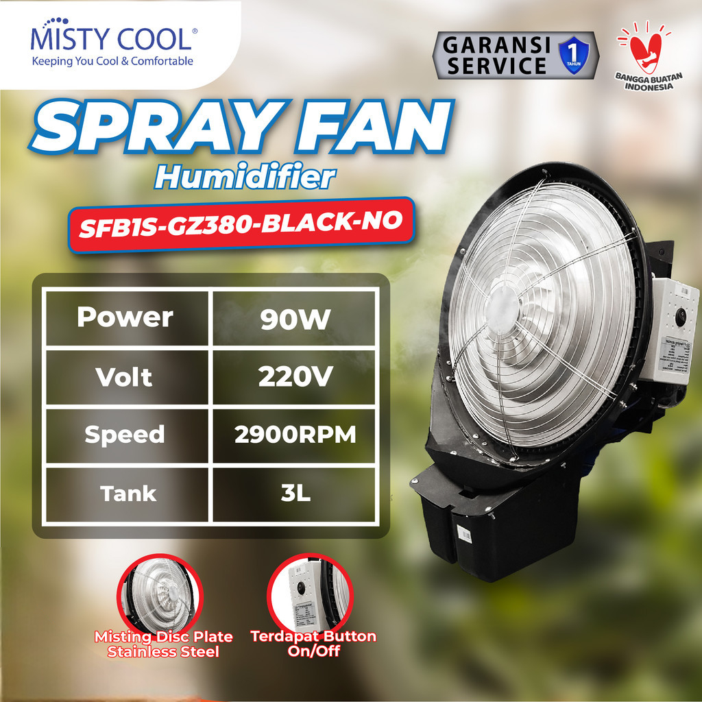MISTY COOL Spray Fan Dinding Kipas Angin Embun Dinding Kipas Angin Uap Tembok Outdoor