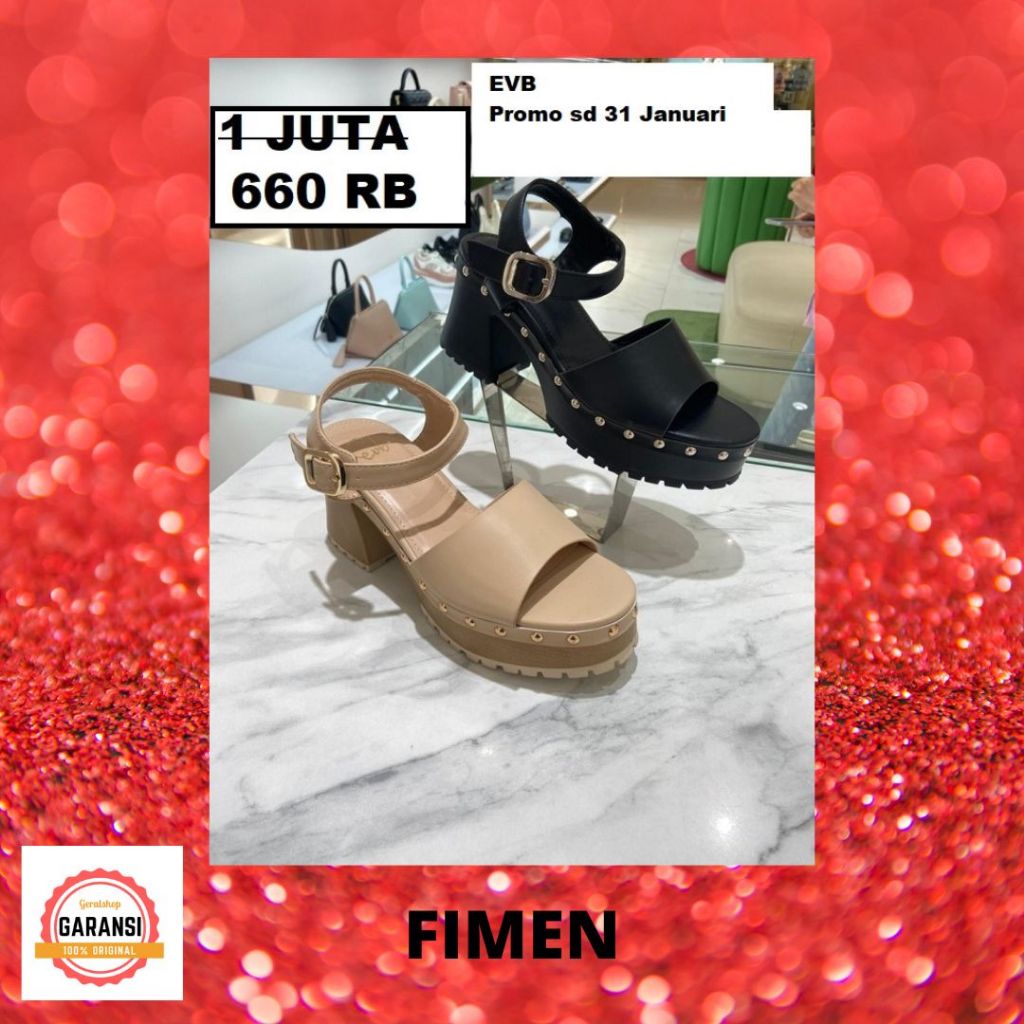Sandal heels wanita EVB seri FIMEN sale ORI 100%