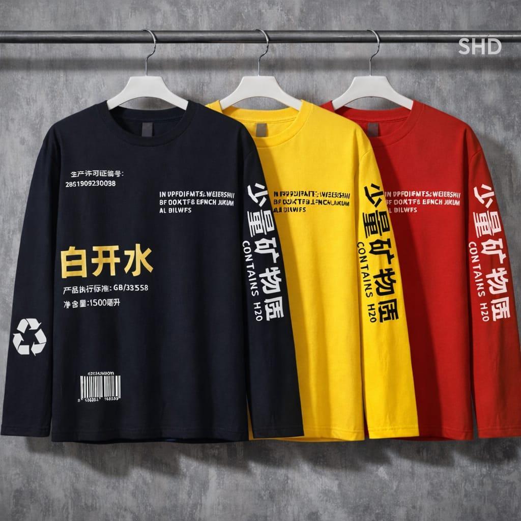 S - XXXXXL(6XL) Kaos Lengan Panjang BIGSIZE CONTAINS H-20 Korean Style Shirt Atasan Pria Wanita Jumb