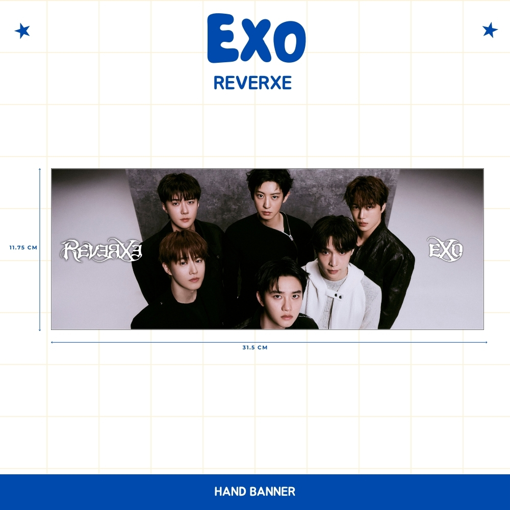 HOLOGRAM HAND BANNER EXO REVERXE HANDBANNER KPOP UNOFFICIAL SUHO BAEKHYUN CHANYEOL SEHUN LAY KAI