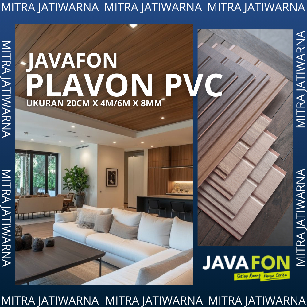 Javafon - plafon modern - model serat kayu - panjang 4 meter dan 6 meter