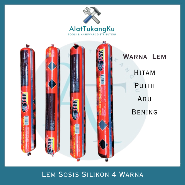 Lem silikon 600mL Warna Putih Abu Hitam Bening / Lem Perekat Serbaguna Kaca Keramik Dinding Kaca Fib