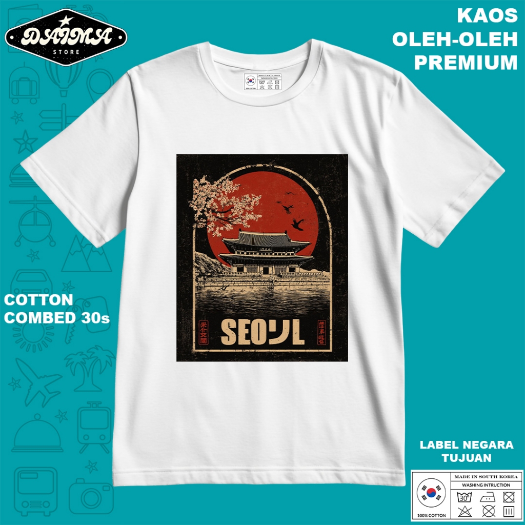 KAOS OLEH OLEH KOREA 11 PAKAI TAG LABEL KOREA ASLI BAJU SOUVENIR PREMIUM GIFT