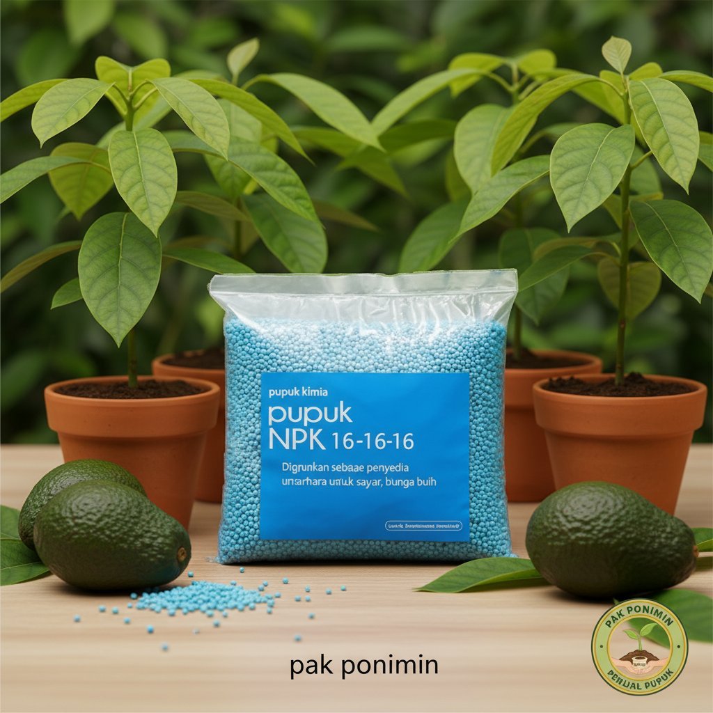 Pupuk NPK 16-16-16 Premium Kemasan Repack Nutrisi Tanaman Buah Alpukat
