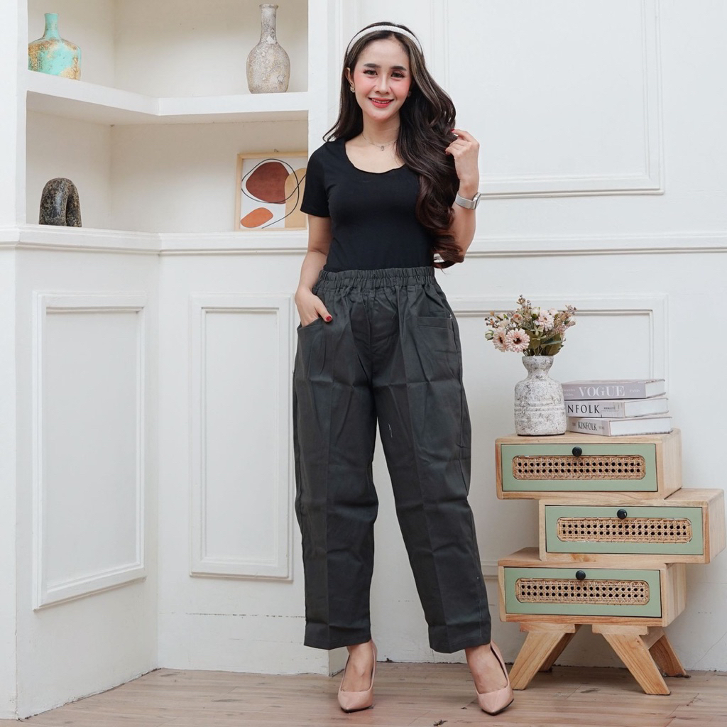 anya pants jumbo, celana 7/8 korean wanita jumbo,celana jumbo