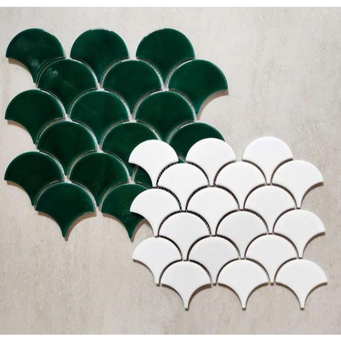 Keramik Dinding Kamar Mandi Keramik Backsplash Dinding Mosaic  MOZZA FAN SERIES