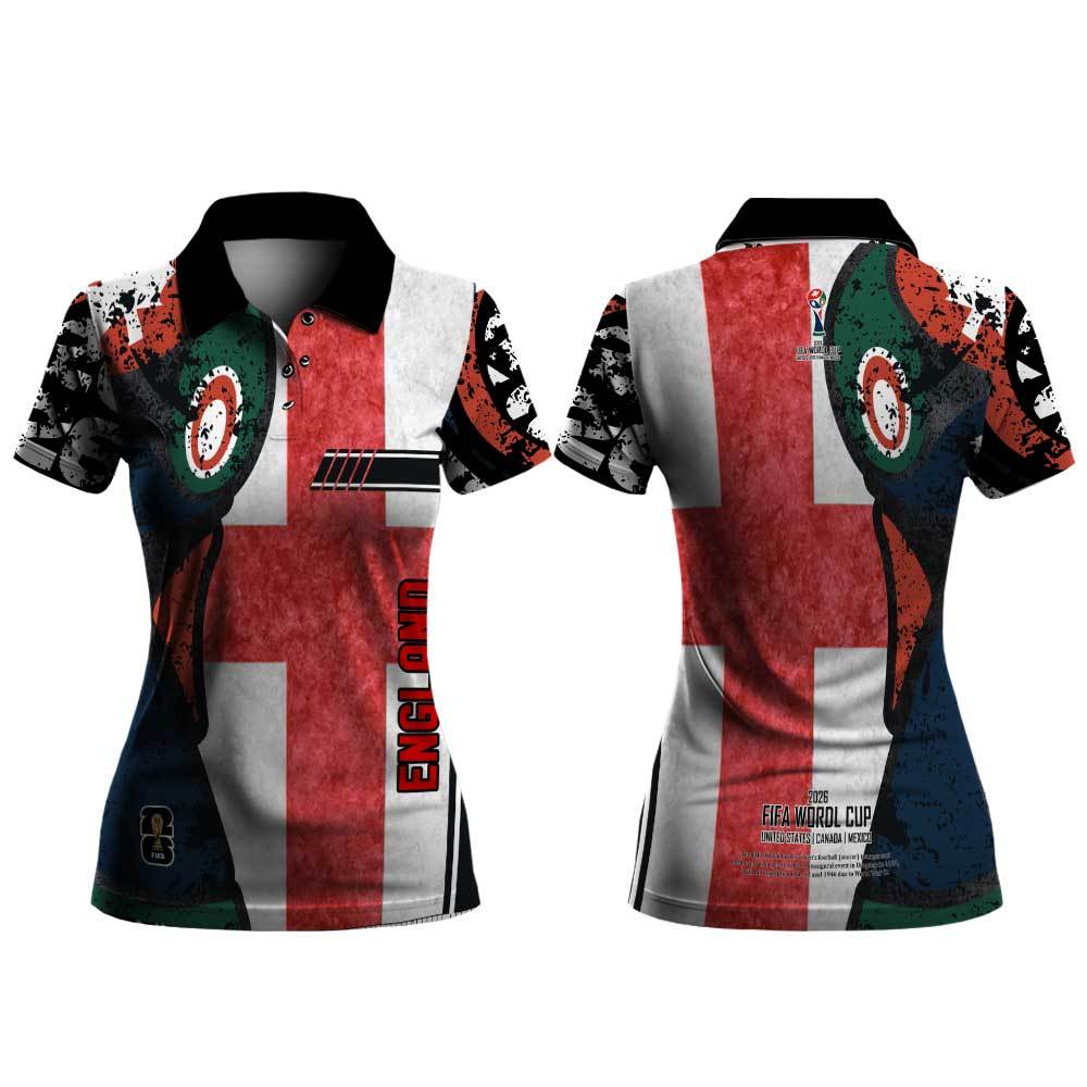 Kaos Polo Wanita Lengan Pendek Jersey Sepak Bola Piala Dunia 2026 Fullprint | Jersey Pildun 2026