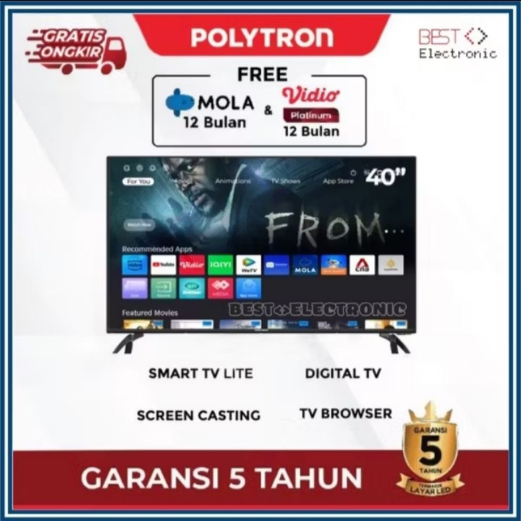 POLYTRON Smart TV Digital LED 40 inch PLD 40CV8969