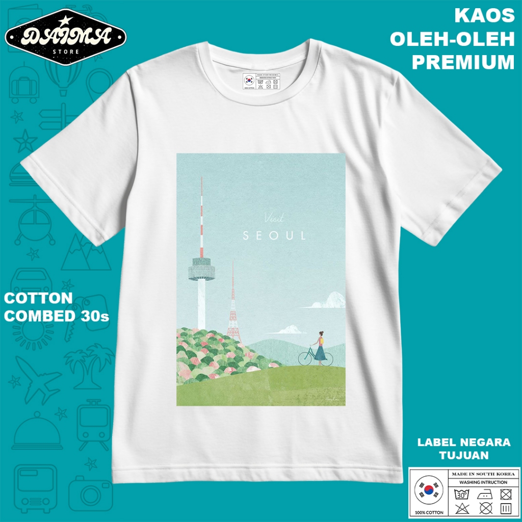 KAOS OLEH OLEH KOREA 18 PAKAI TAG LABEL KOREA ASLI BAJU SOUVENIR PREMIUM GIFT