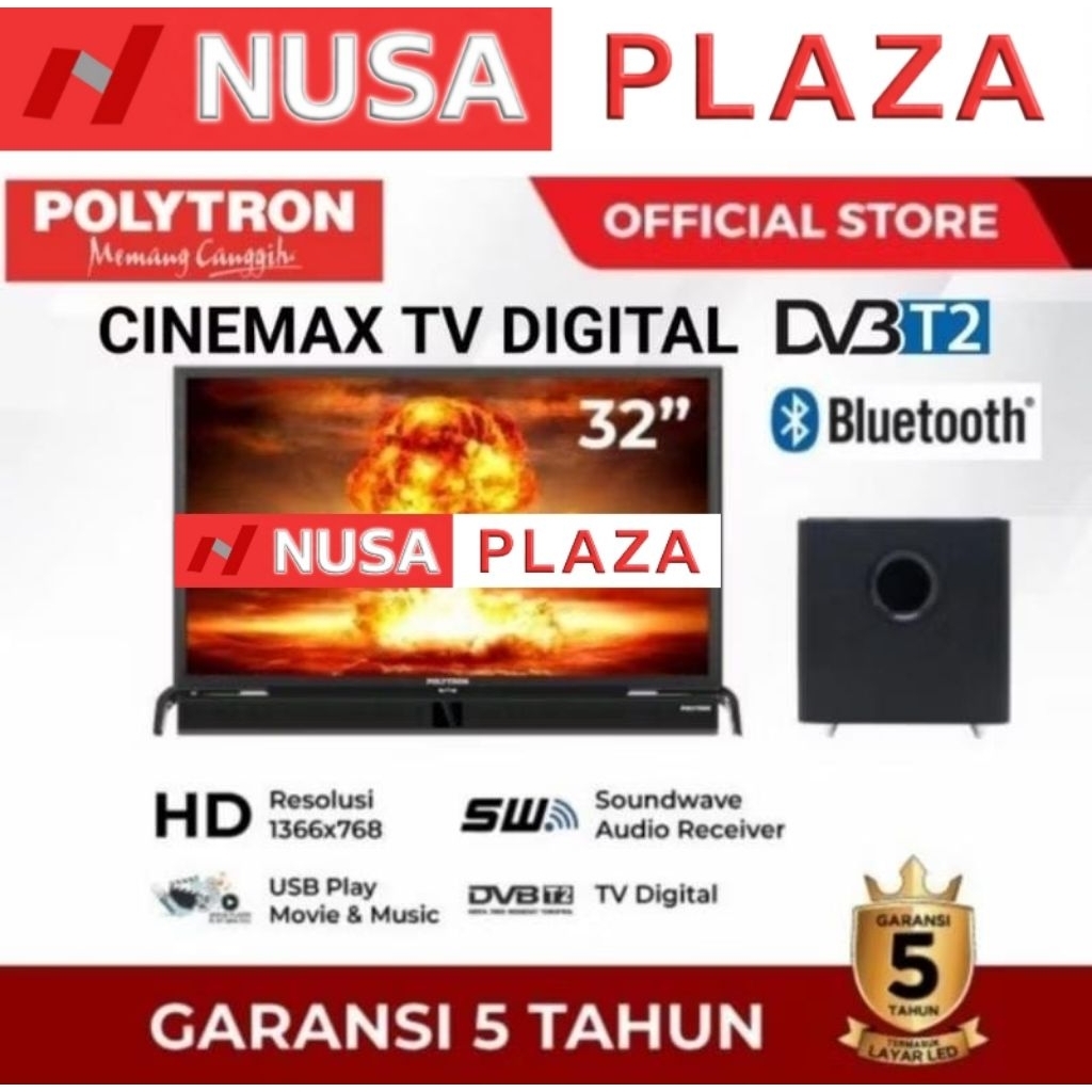 TV POLYTRON 32 NEW DIGITAL SOUNDBAR PLD-32BV1558 (KHUSUS MEDAN)