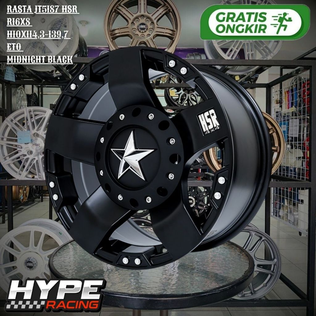 Velg Mobil R16 untuk FEROZA , JIMNY , XTRAIL , KATANA , RUSH - HSR RASTA JT5187 Ring 16