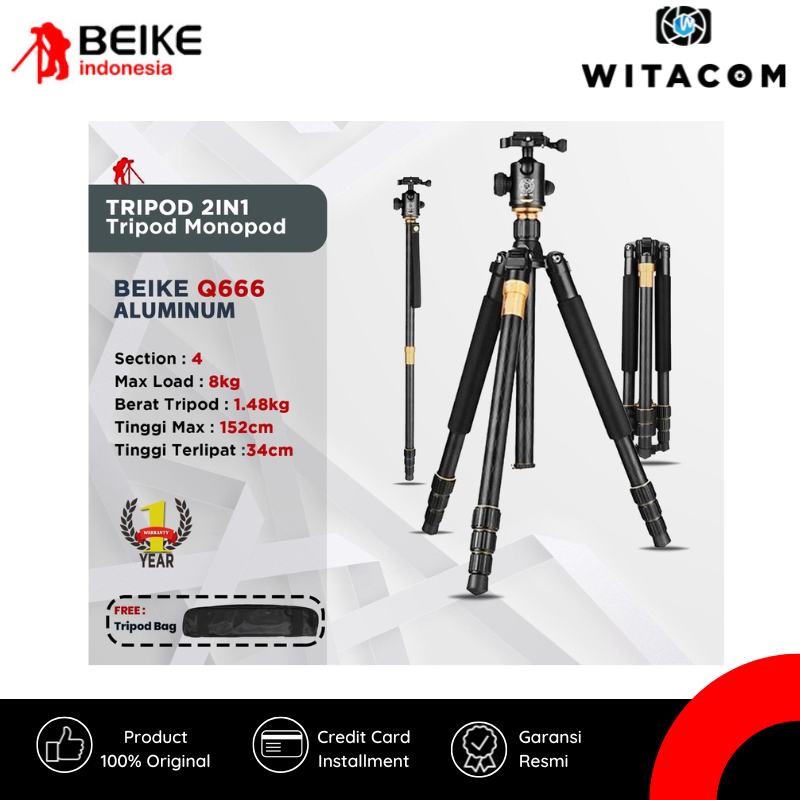 Beike Q666 Tripod Monopod - Original