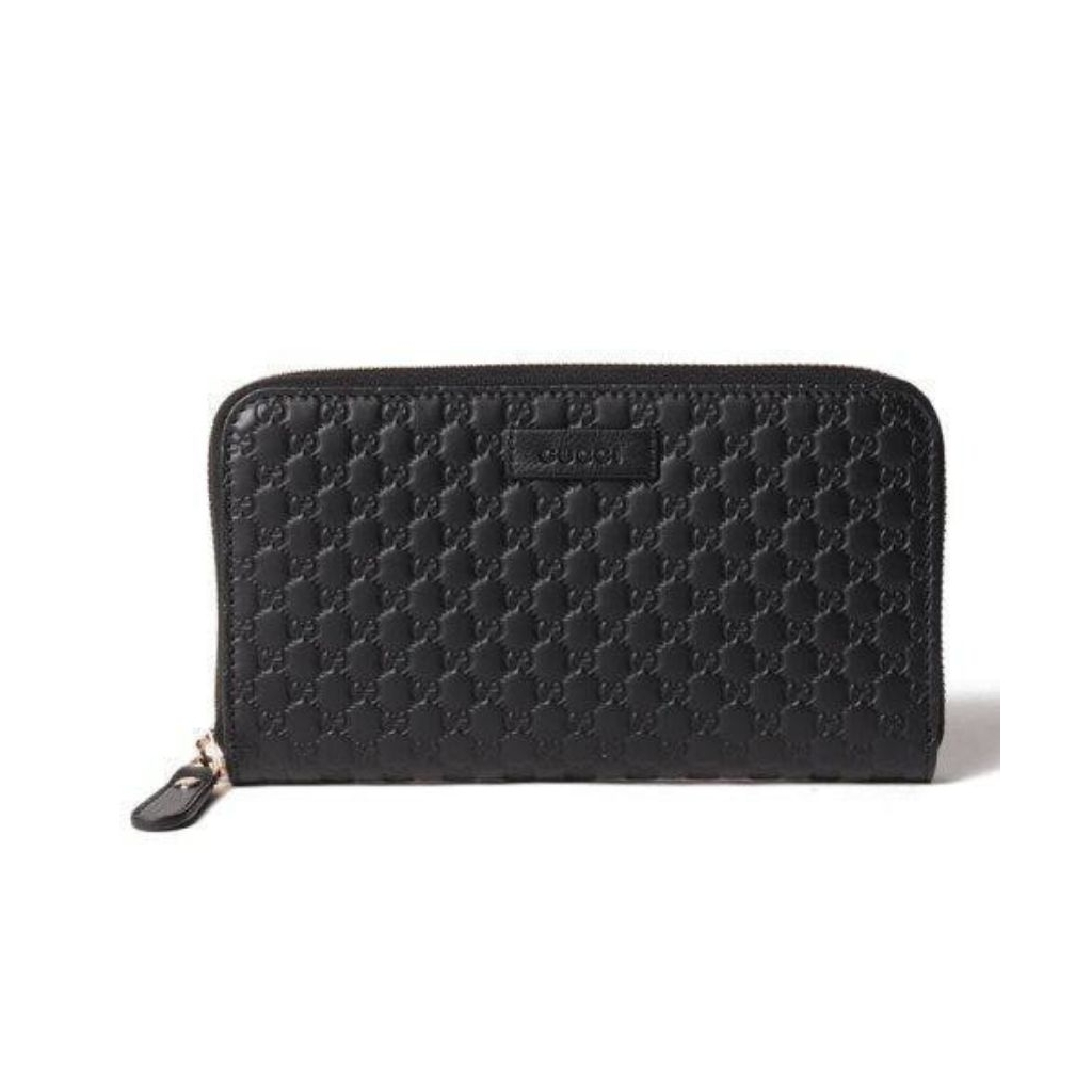 Gucci long wallet black guccissima for woman