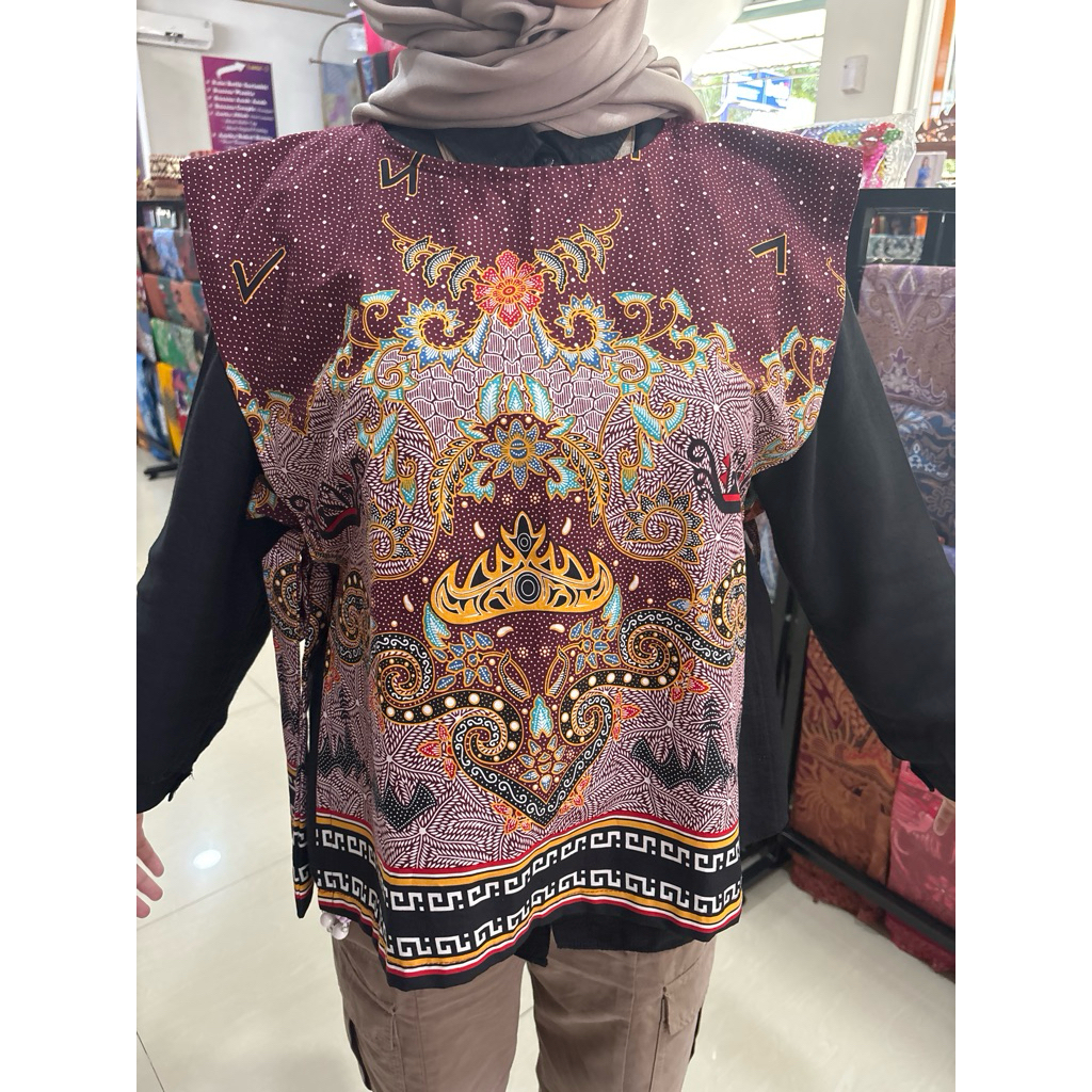 Vest panjang tali samping non Prada_batikLampung
