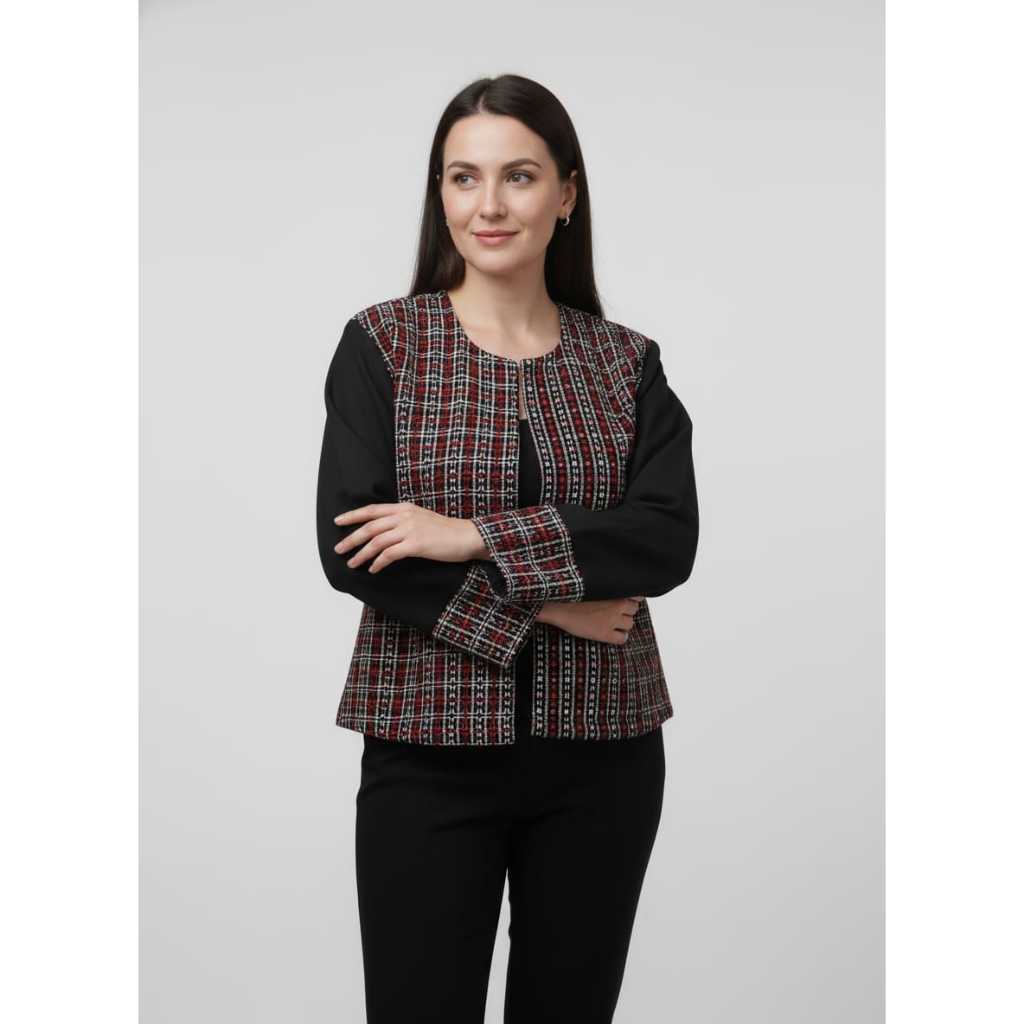 Etniq Craft Akila Blazer Tenun Baduy Asli Kombinasi-Red