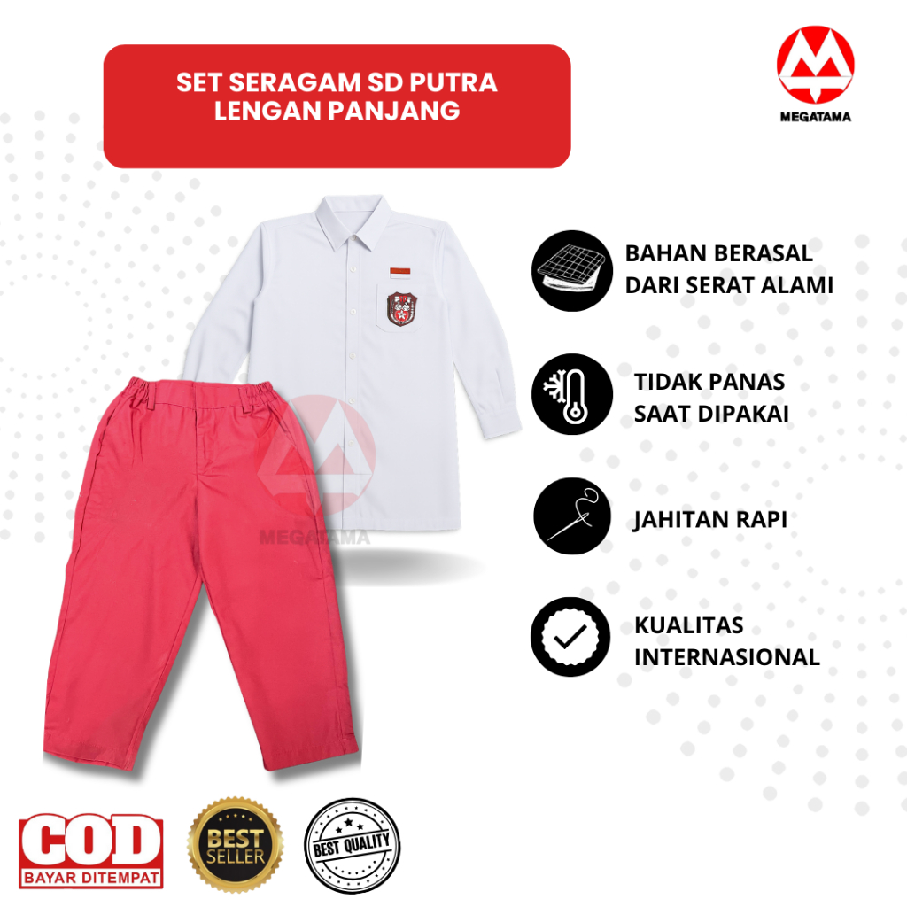 SET SERAGAM SD | 1 SET SERAGAM SD PUTRA | SET SERAGAM SD PUTRA MURAH