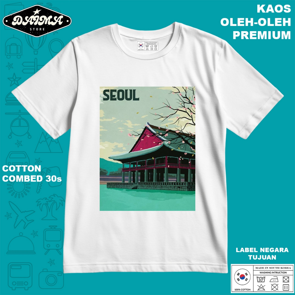 KAOS OLEH OLEH KOREA 28 PAKAI TAG LABEL KOREA ASLI BAJU SOUVENIR PREMIUM GIFT