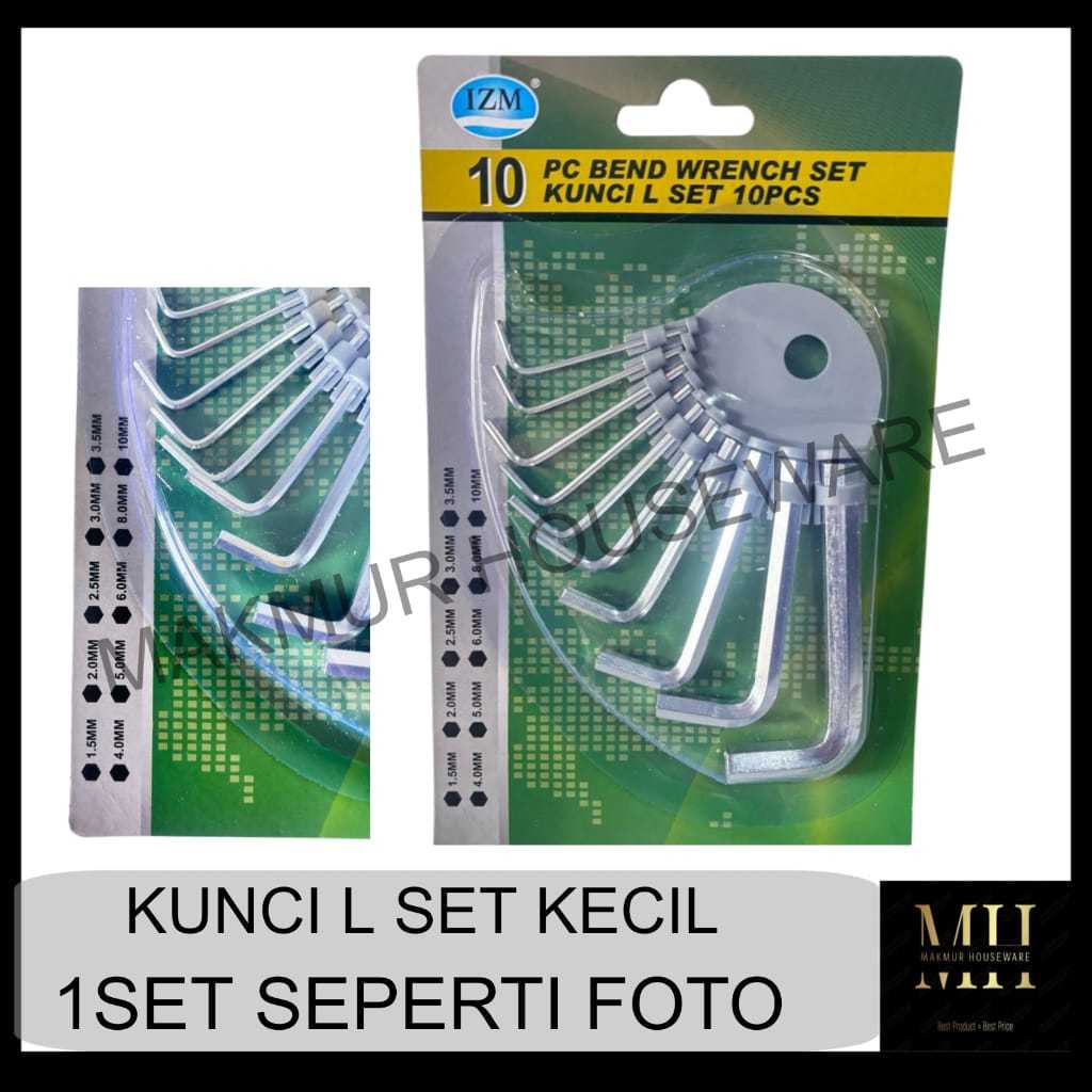 KUNCI L SET KECIL 10PCS MERK IZUMO / KUNCI L KECIL SET 10PCS