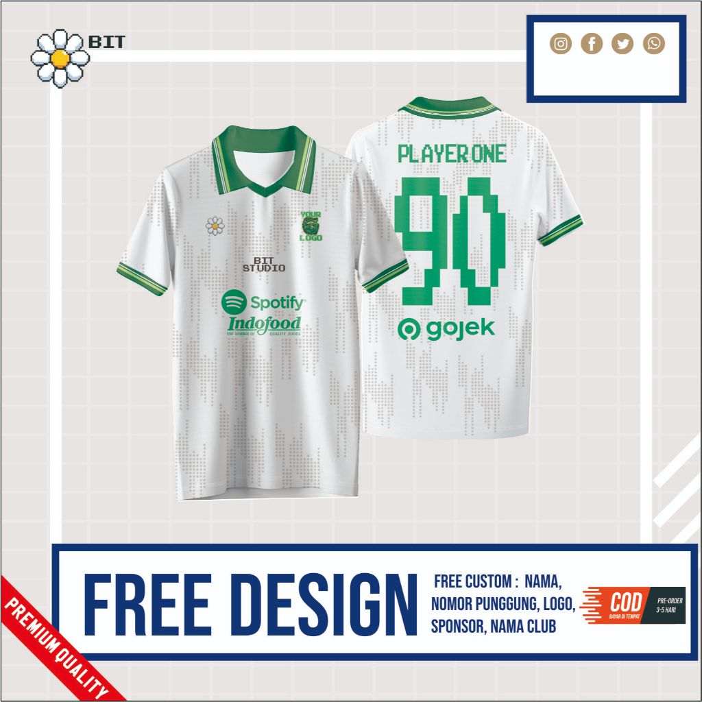 Jersey Futsal Full Printing Bebas Custom Design  (BISA SATUAN)