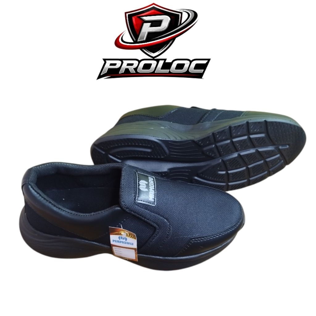 Sepatu Sneakers Pria Full Black / Sepatu Olahraga Lari & Jalan Santai Pria / Sepatu Sekolah Hitam