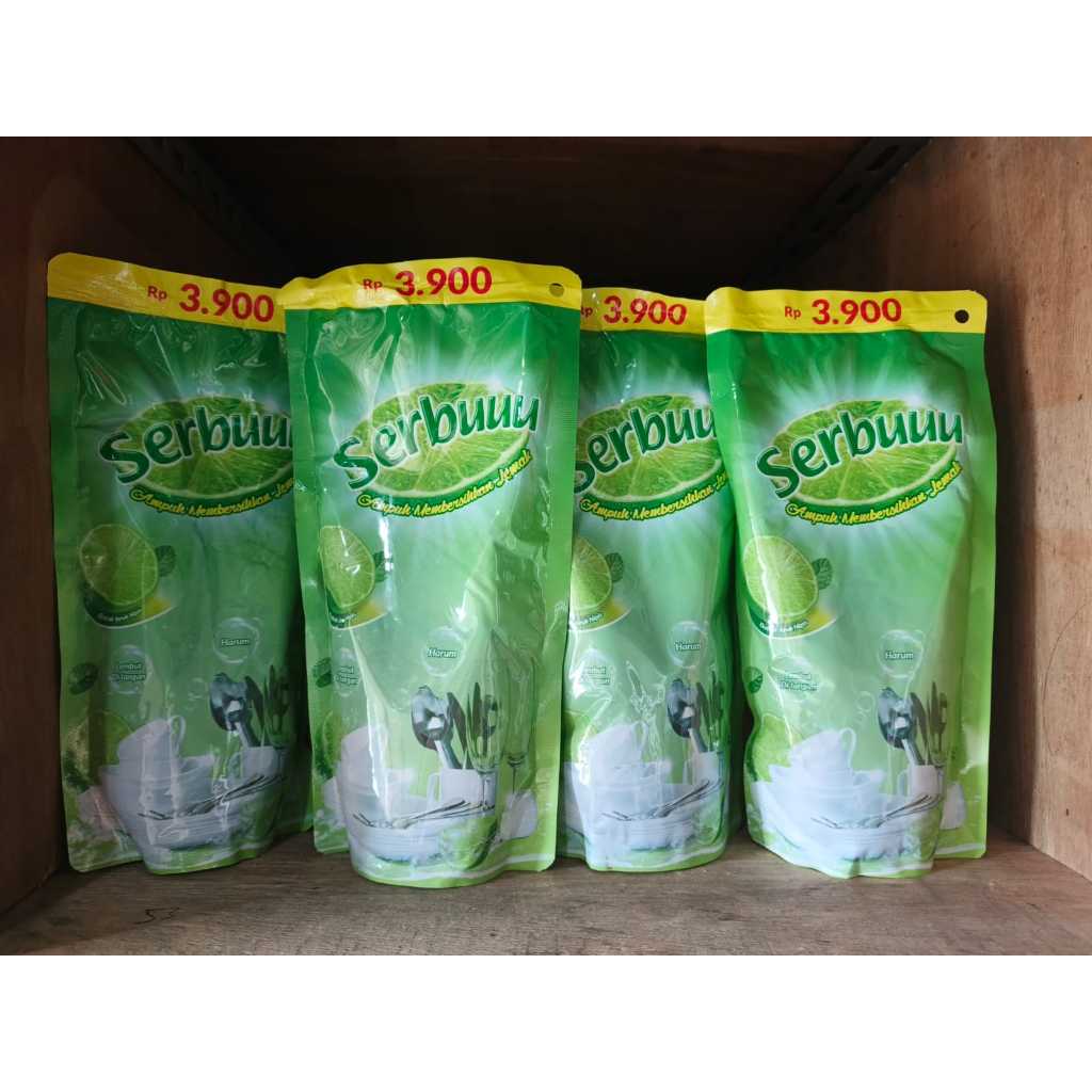 paket hemat isi 4SERBU Sabun Cuci Piring Extrak Jeruk Nipis Busa Melimpah 250gr