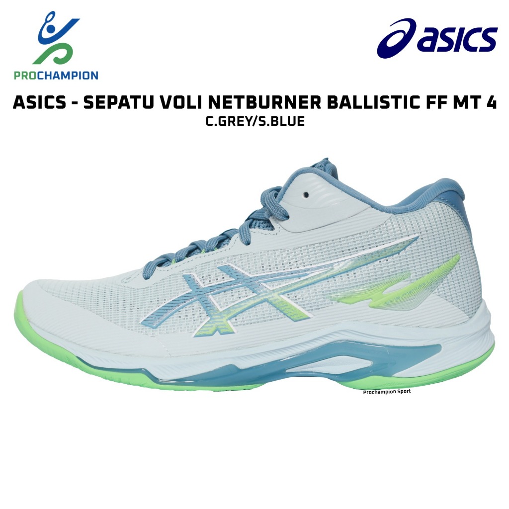 Sepatu Voli ASICS Netburner Ballistic FF MT 4 C.Grey Blue