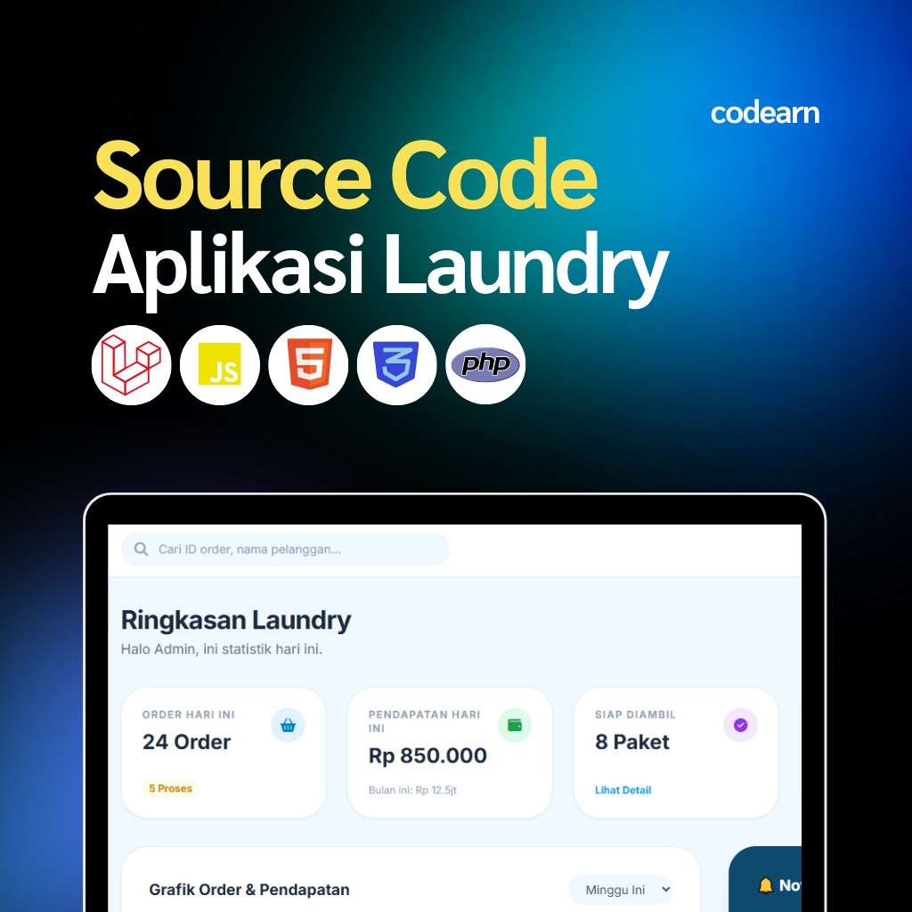 SOURCE CODE SISTEM LAUNDRY LENGKAP (Laravel + Vue)