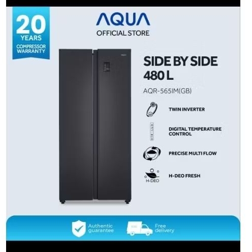 KULKAS AQUA SBS 480L AQR-565IM(GB)