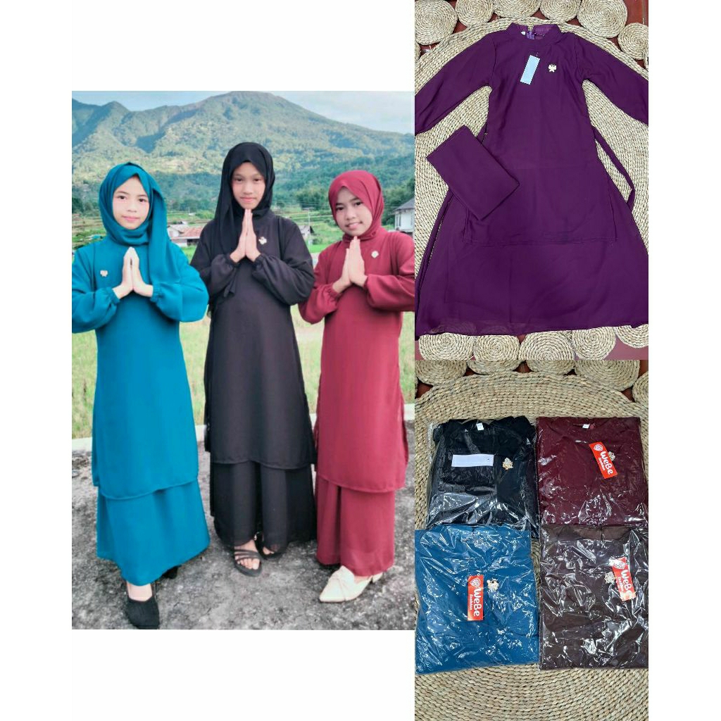 gamis muslim anak perempuan malaysia set jilbab usia 3 sampai 13 tahun fashion muslim (5)