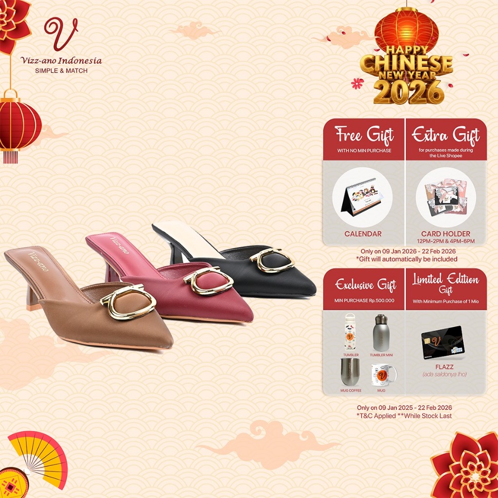 Vizzano Heels Lancip (Hak 5 cm) Design Priscilla