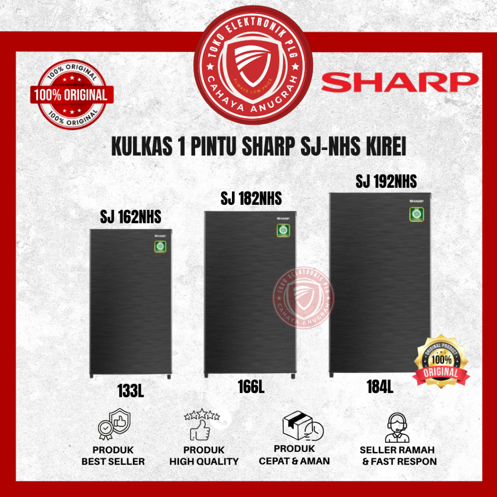 Kulkas Sharp 1 Pintu - SJ162NHS/SJ182NHS/SJ192NHS Kirei