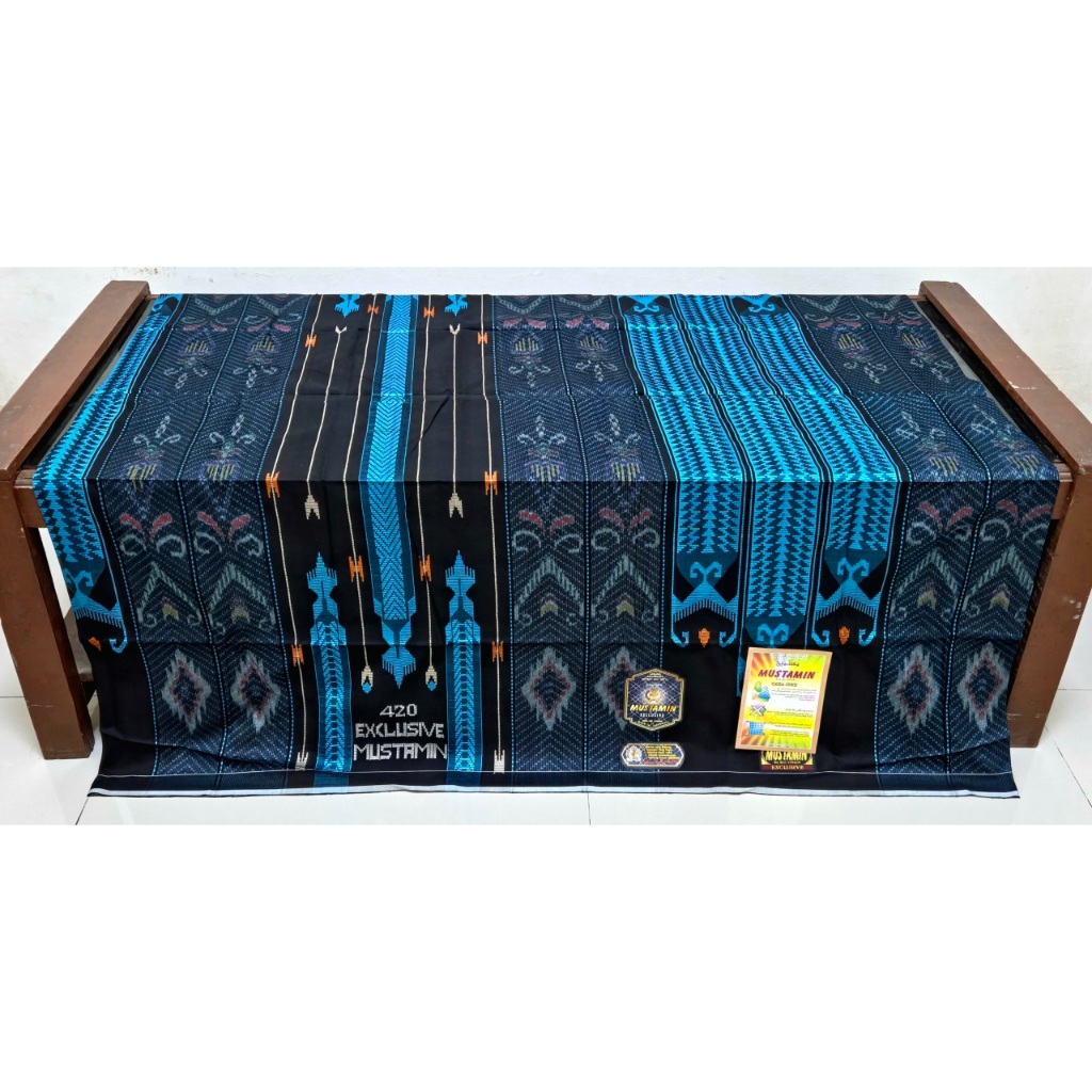Sarung Tenun Sutra Exclusive Mustamin 420 Motif SGE MPM Full Sutra Premium mewah dan elegant