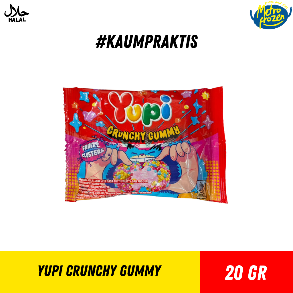 YUPI Crunchy Gummy 20gr //fruity clusters halal