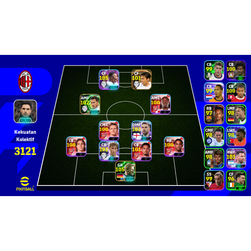 Akun efootball mobile 2026 Show Time Mbappe ft BT Raul, Kahn ft Pack Arsenal