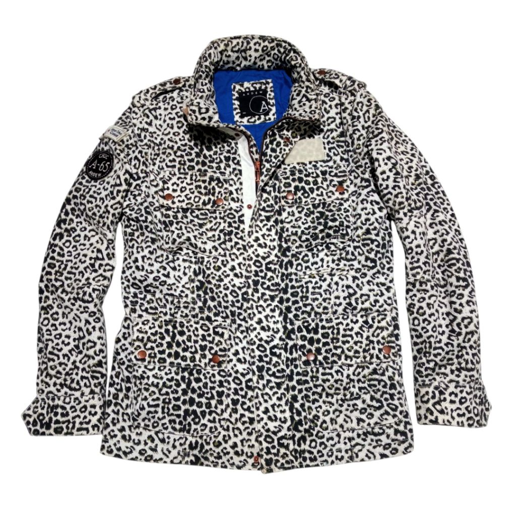 ANDEW Camoflage Leopard Canvas Parka Military Style Jacket Made in Vietnam