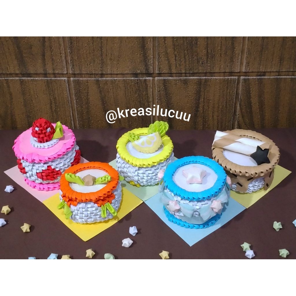 Origami 3D Mini Cake / Fake Cake / Paper Cake